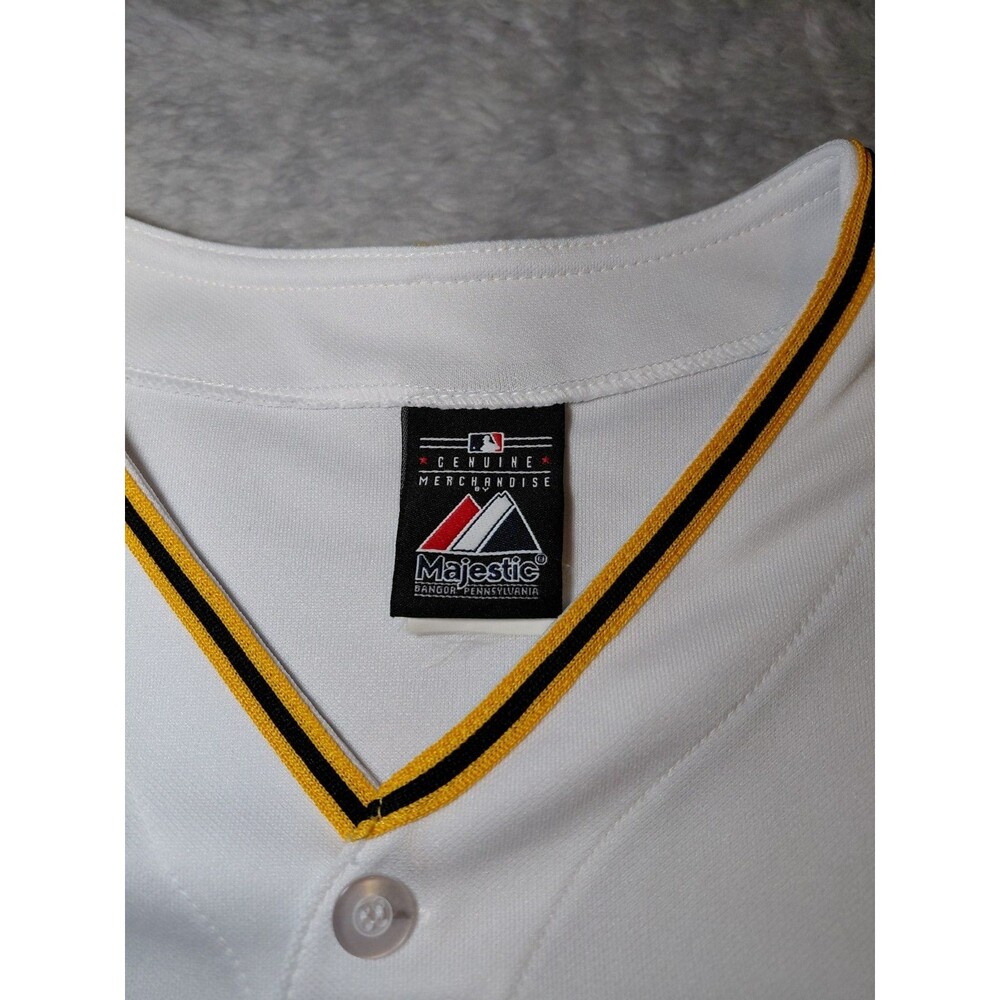 Authentic Majestic Pittsburgh Pirates Youth White Jersey Large - Genuine MLB - Picture 3 of 8